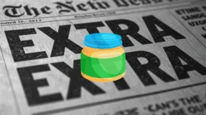 Baby food autism risk depicted on newspaper print reading "EXTRA EXTRA"